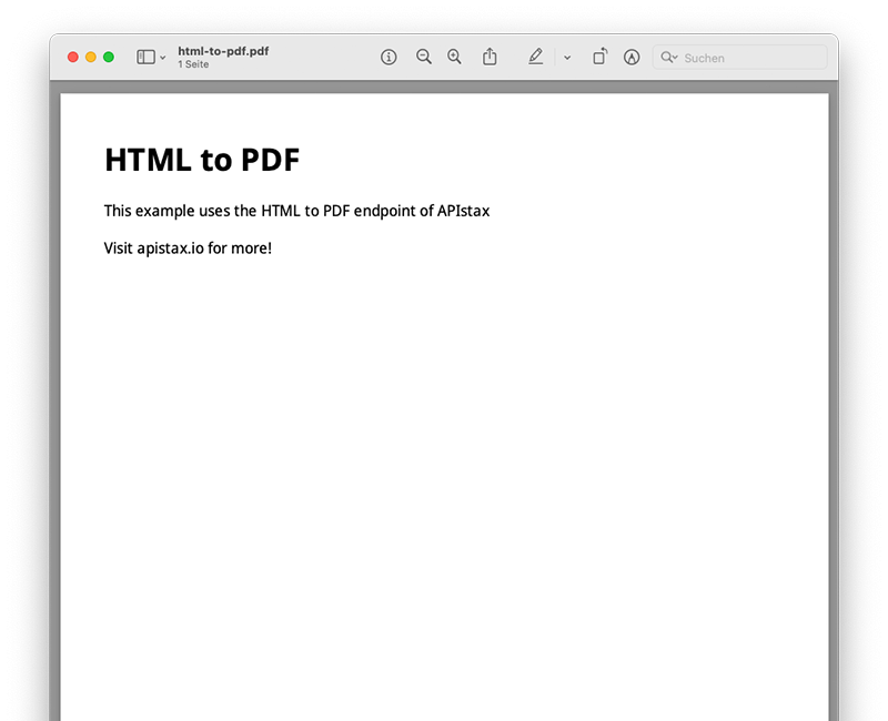 APIstax HTML to PDF output