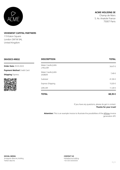 Modern invoice PDF template